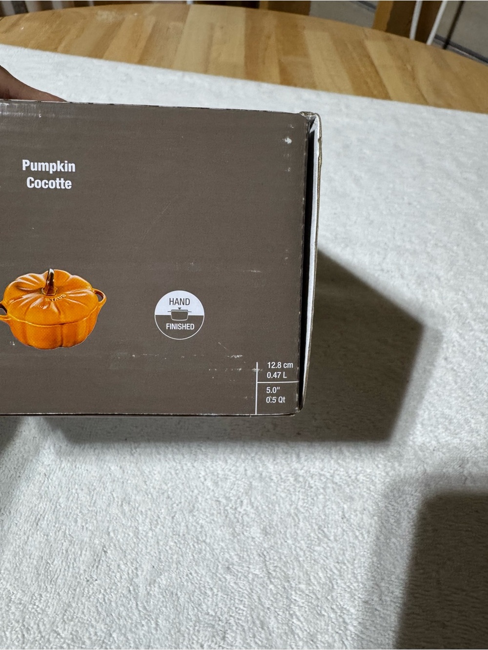 Staub Pumpkin Cocotte in Deep Orange with Bronze Stem - Picture 4 of 5